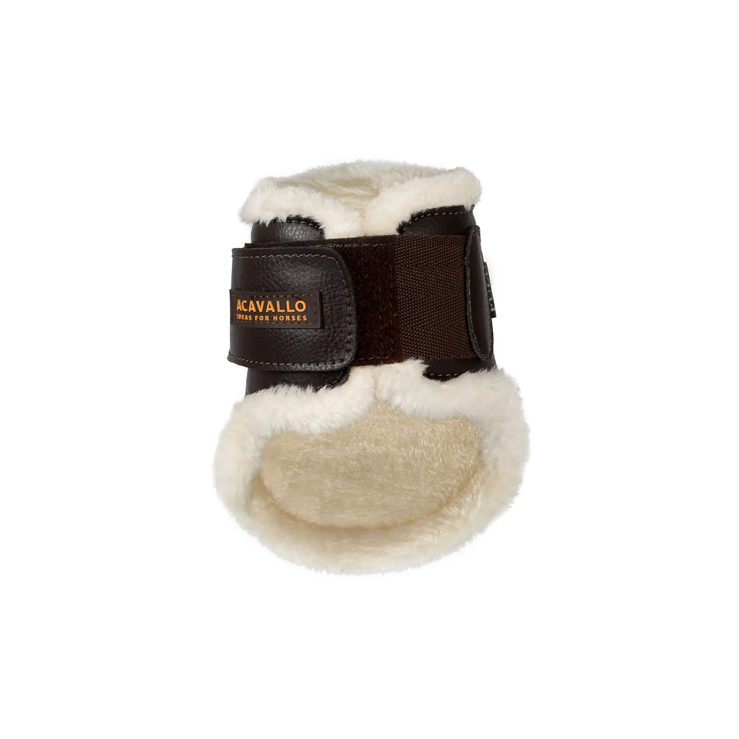 Acavallo Brown Eco-Leather Ankle Boots With Double Velcro Fastening - Image 3
