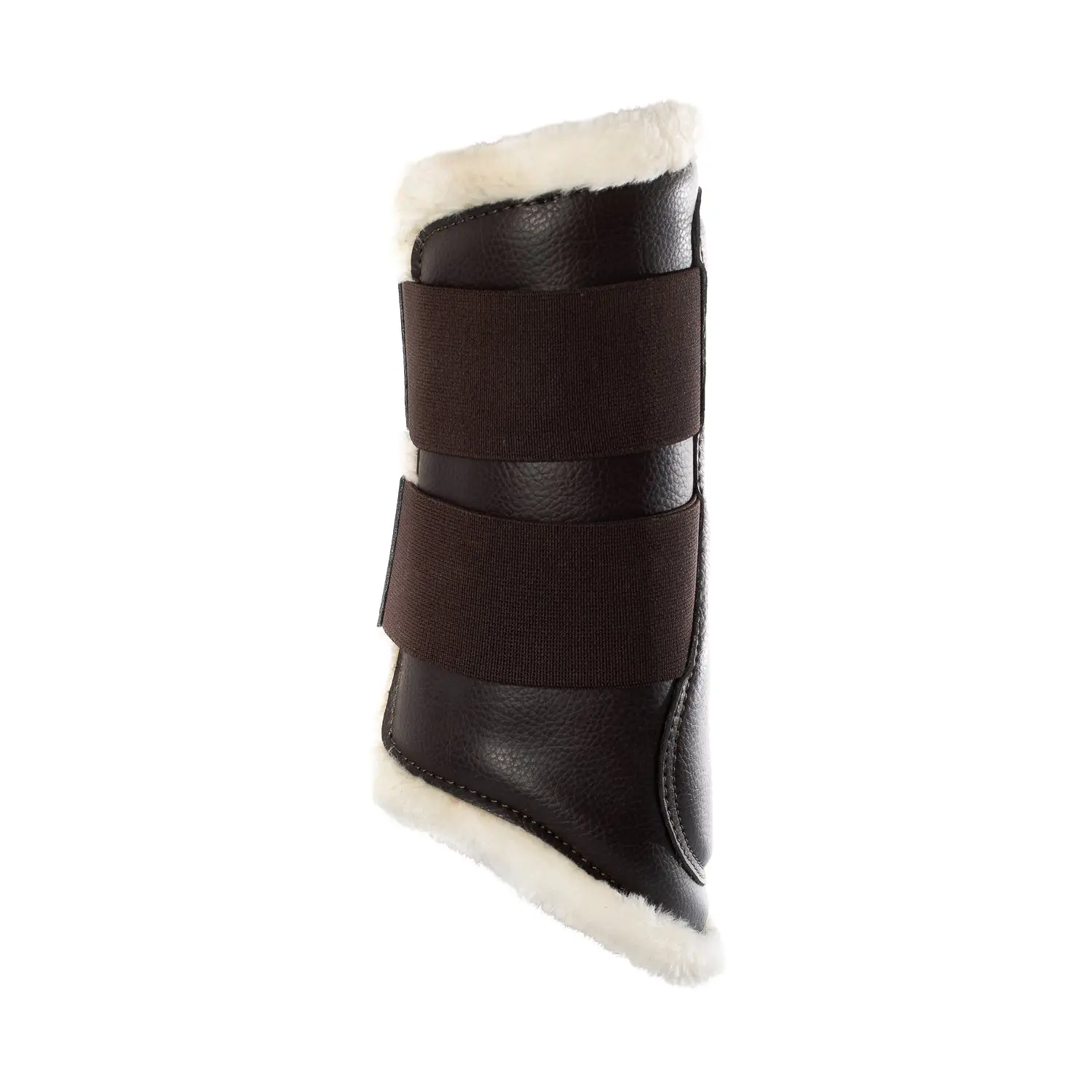 Acavallo Brown Eco-Leather Front Brushing Horse Boots W/Double Velcro Fastening - Image 4