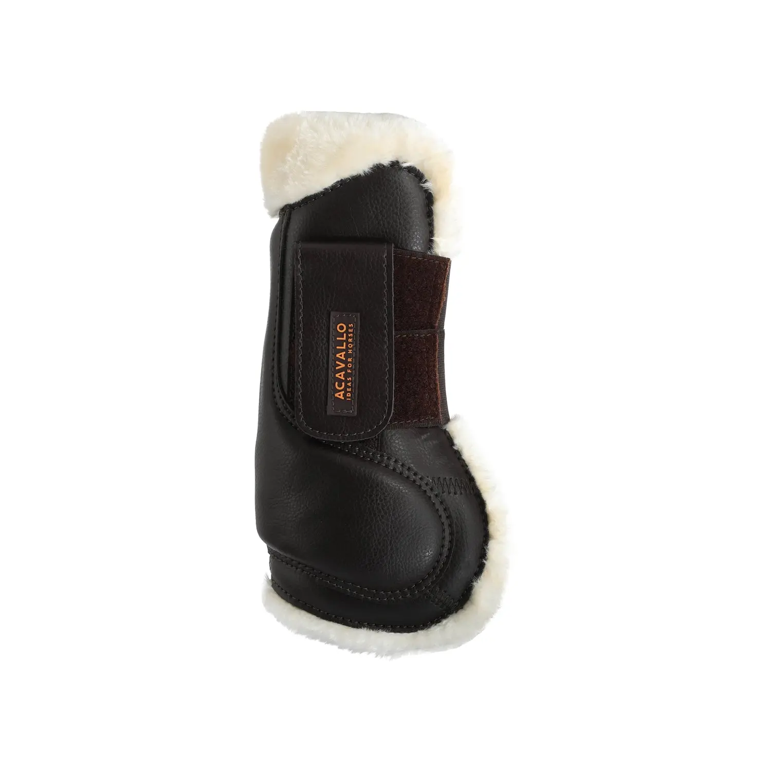Acavallo Brown Eco-Leather Tendon Boots With Double Velcro Fastening - Image 2