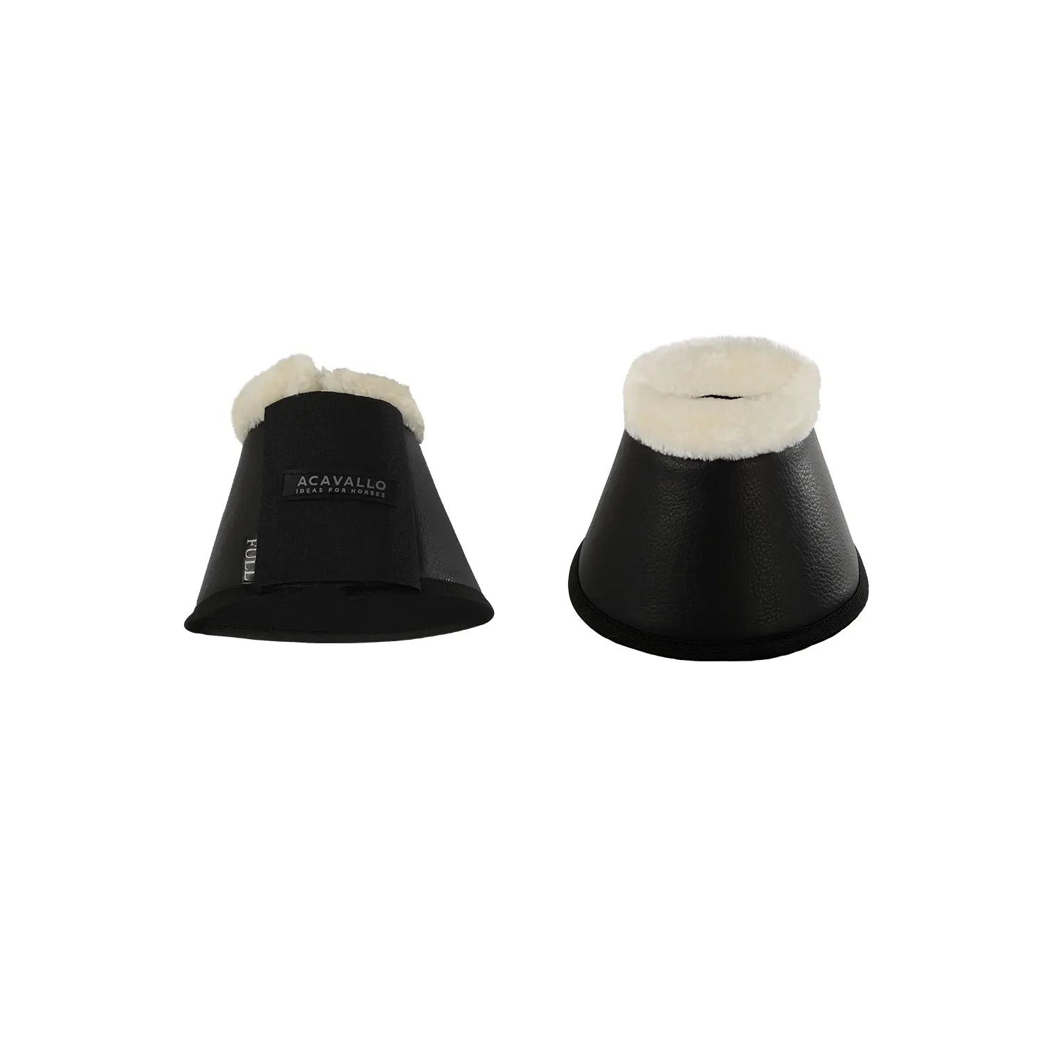 Acavallo Eco-Leather Black Bell Boots With Velcro Fastening - Image 2