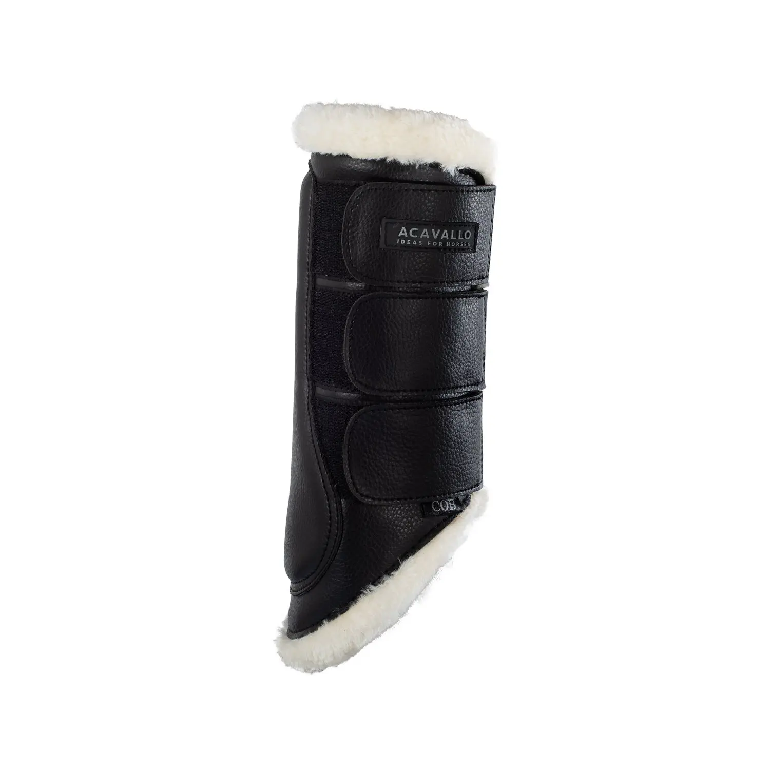 Acavallo Eco-Leather Hind Brushing Horse Boots With Triple Velcro Fasten - Image 3