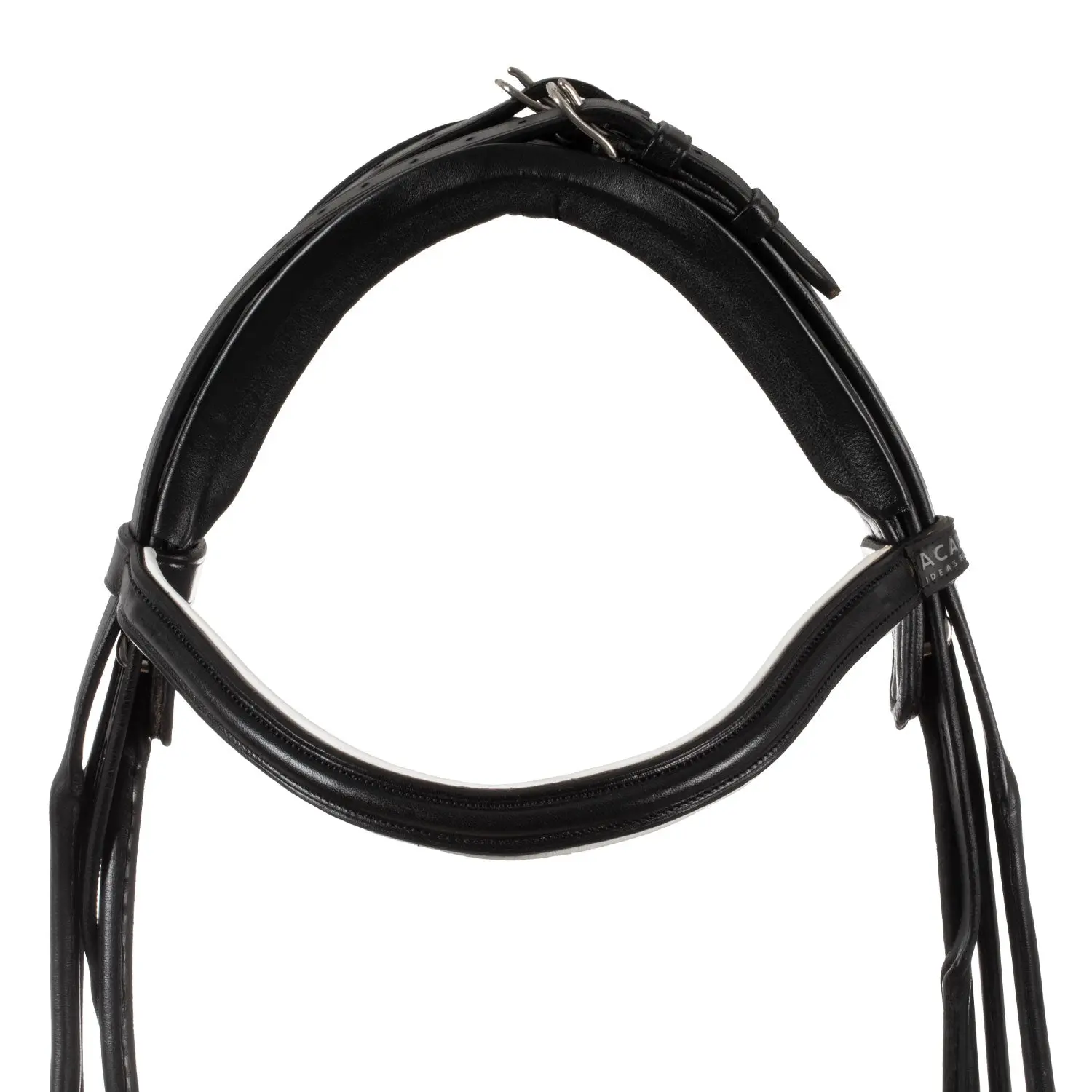 Acavallo Parnaso Rolled Leather Double Reins Bridle - Image 4