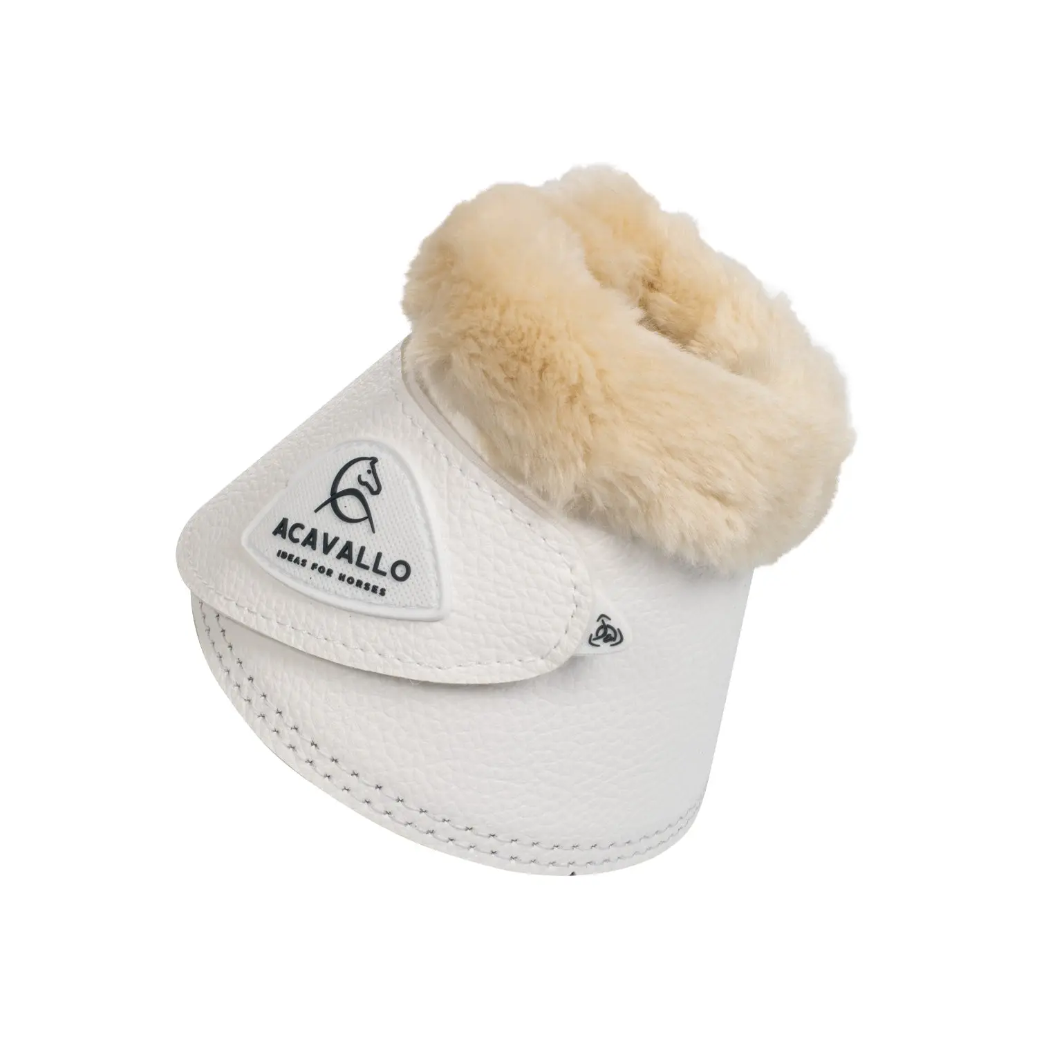 Acavallo White Bell Boots W/Synthetic Fur In Pu Leather W/Velcro Fastening - Image 3