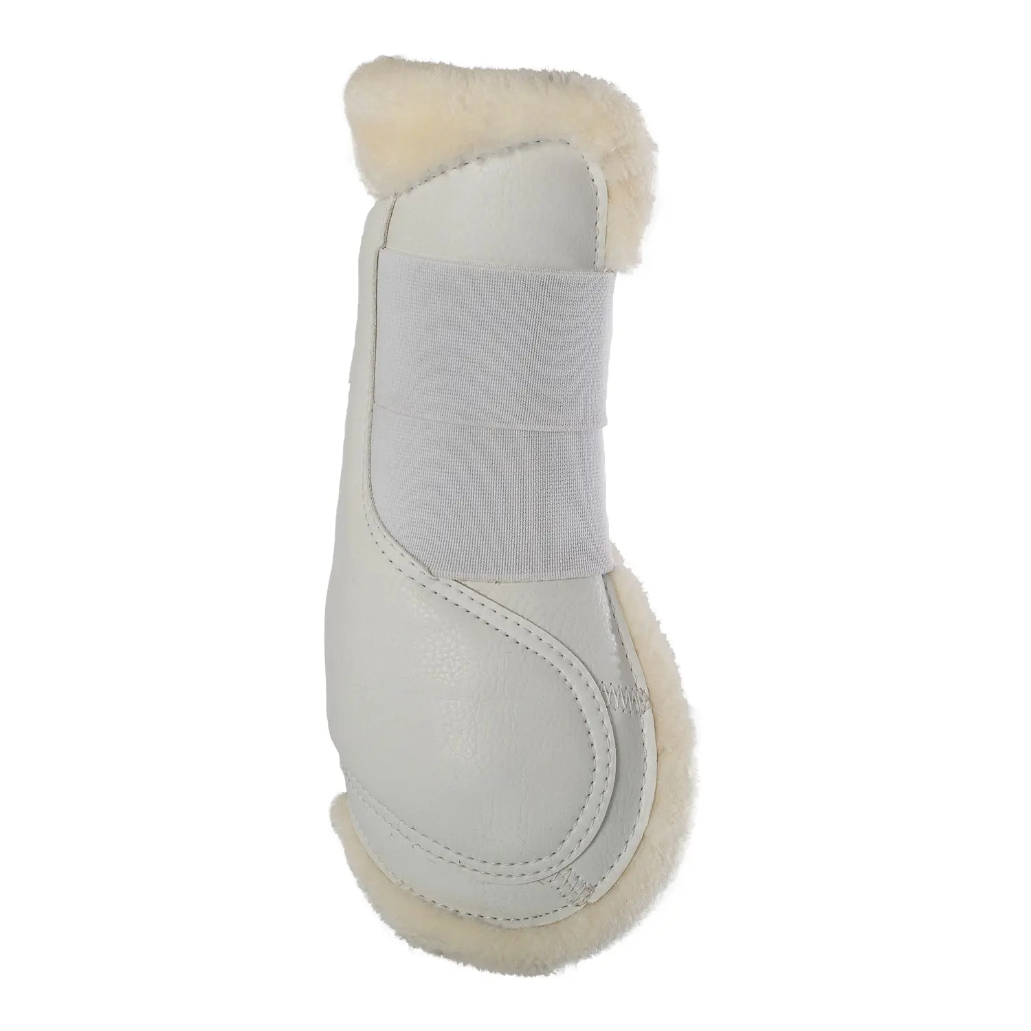Acavallo White Eco-Leather Tendon Boots With Double Velcro Fastening - Image 3
