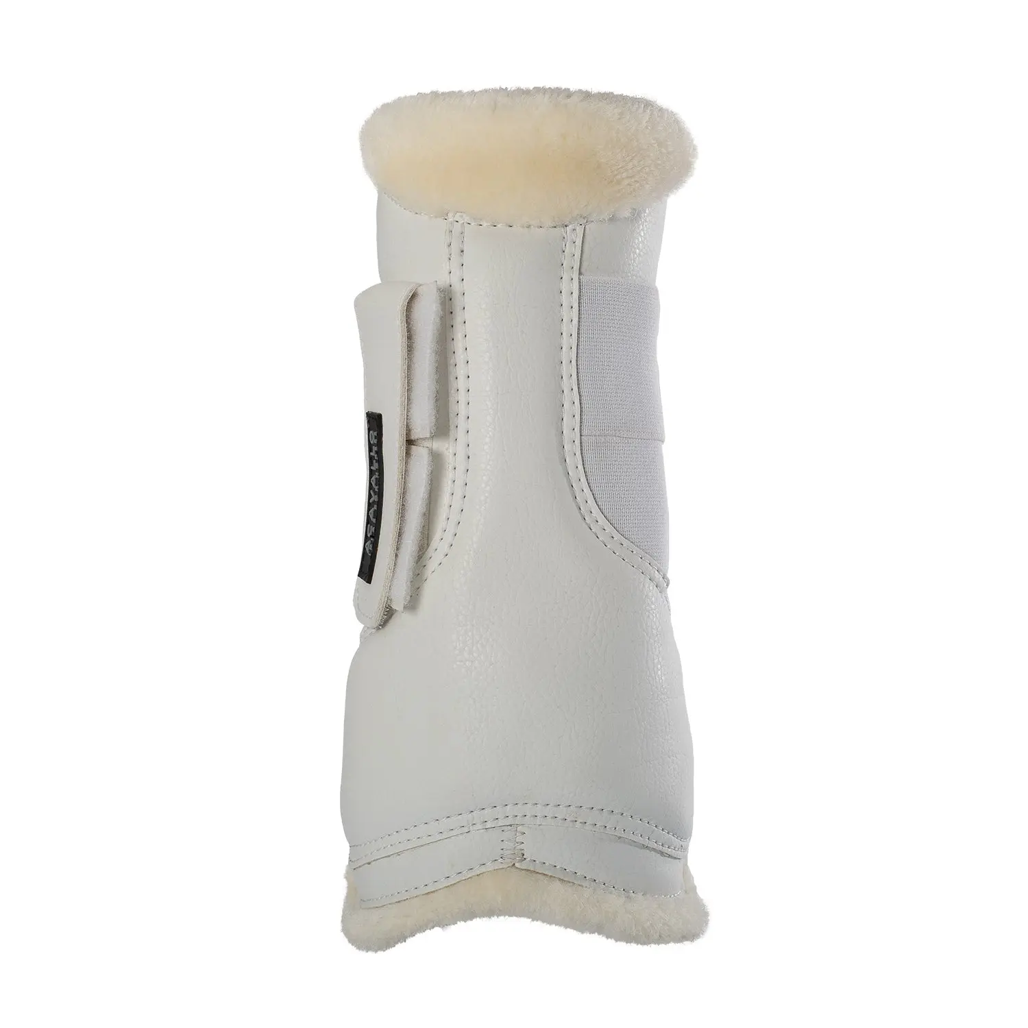 Acavallo White Eco-Leather Tendon Boots With Double Velcro Fastening - Image 5