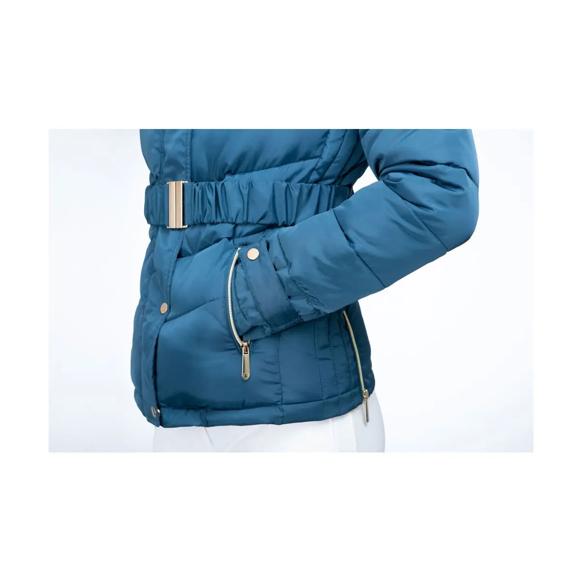 Coldstream Cornhill Ladies Cool Slate Blue Quilted Coat - Image 4