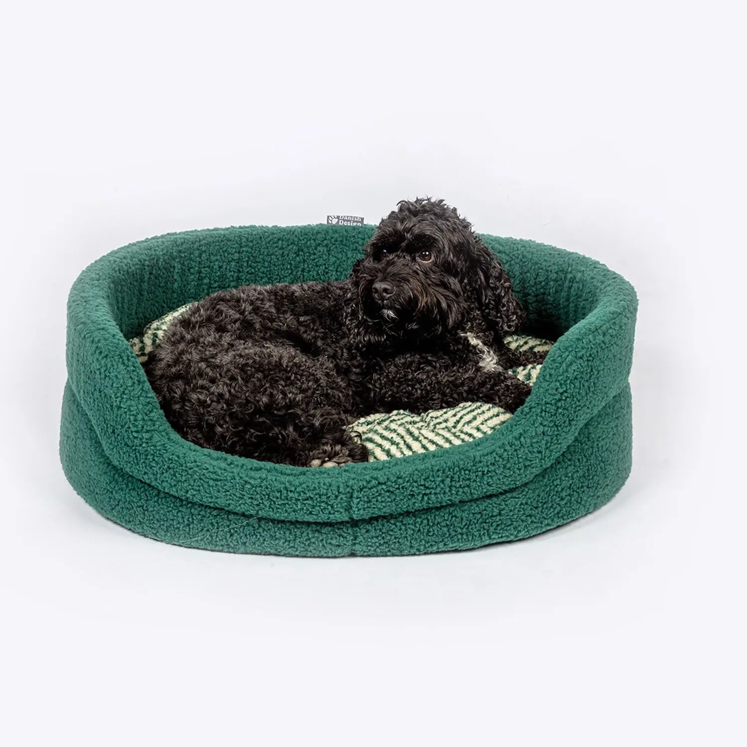 Danish Design Fleece Slumber Bed Green Herringbone - Image 3