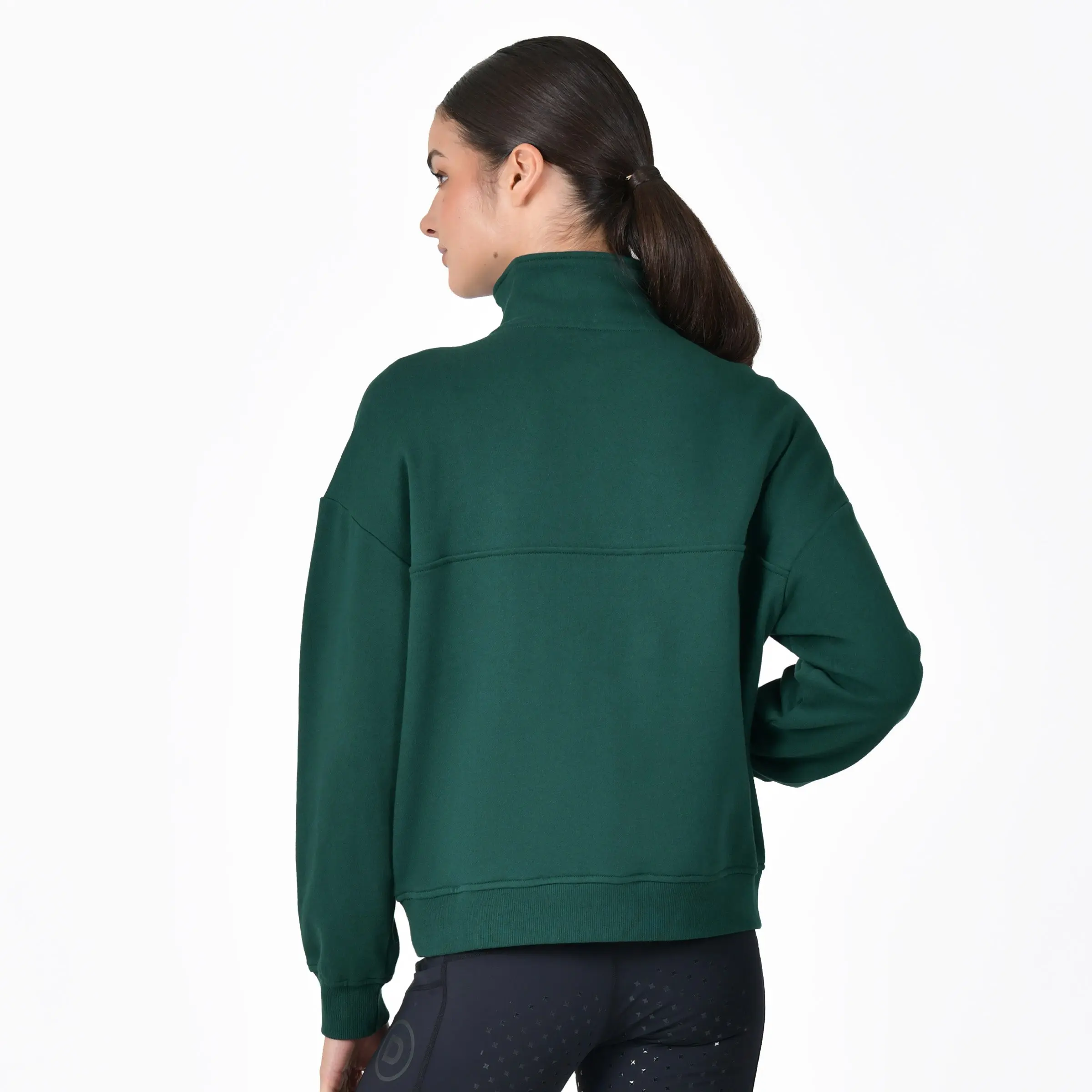 Dublin 1/4 Zip Fleece Pullover Dark Emerald Green - Image 3