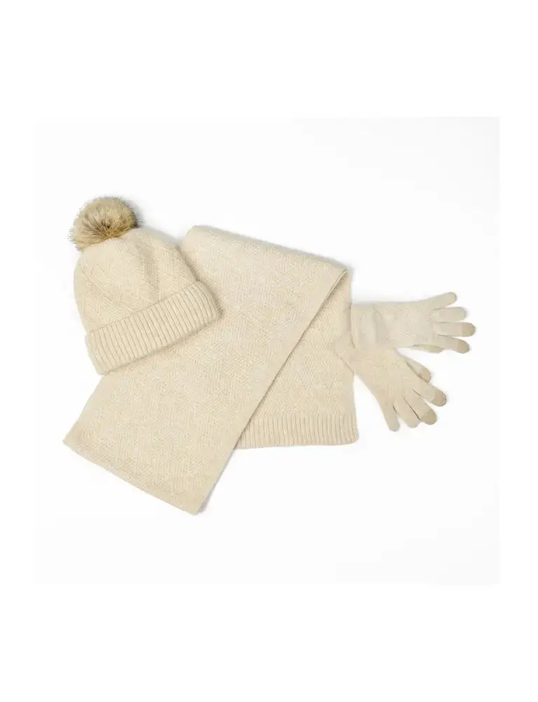 Dublin Cosy Beige Marl Winter Warmer Set - Image 5