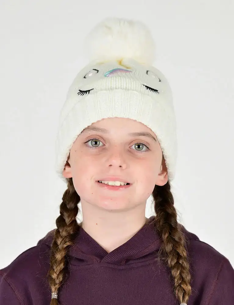 Dublin Kids Embroidered Unicorn Beanie - Image 2