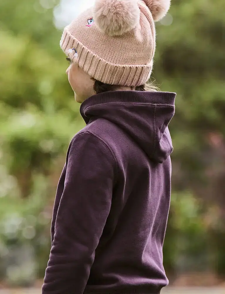 Dublin Plum/Rose Gold Kids Lilah Lurex Logo Hoodie - Image 2