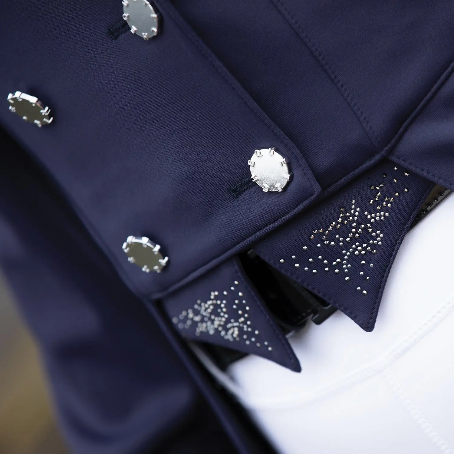 Equetech Blue Ladies Premiere Crystal Dressage Tailcoat - Image 3