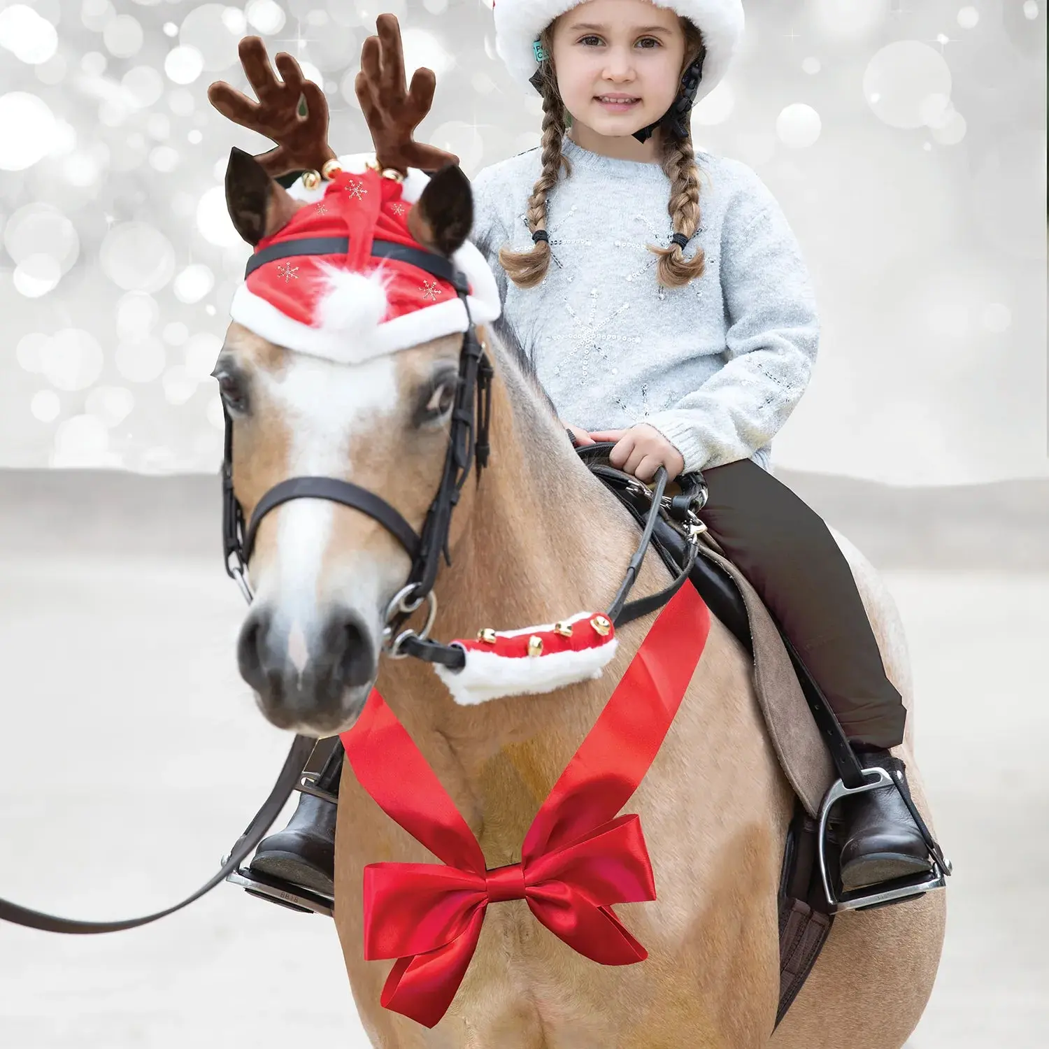 Equetech Christmas Horse Chest Bow