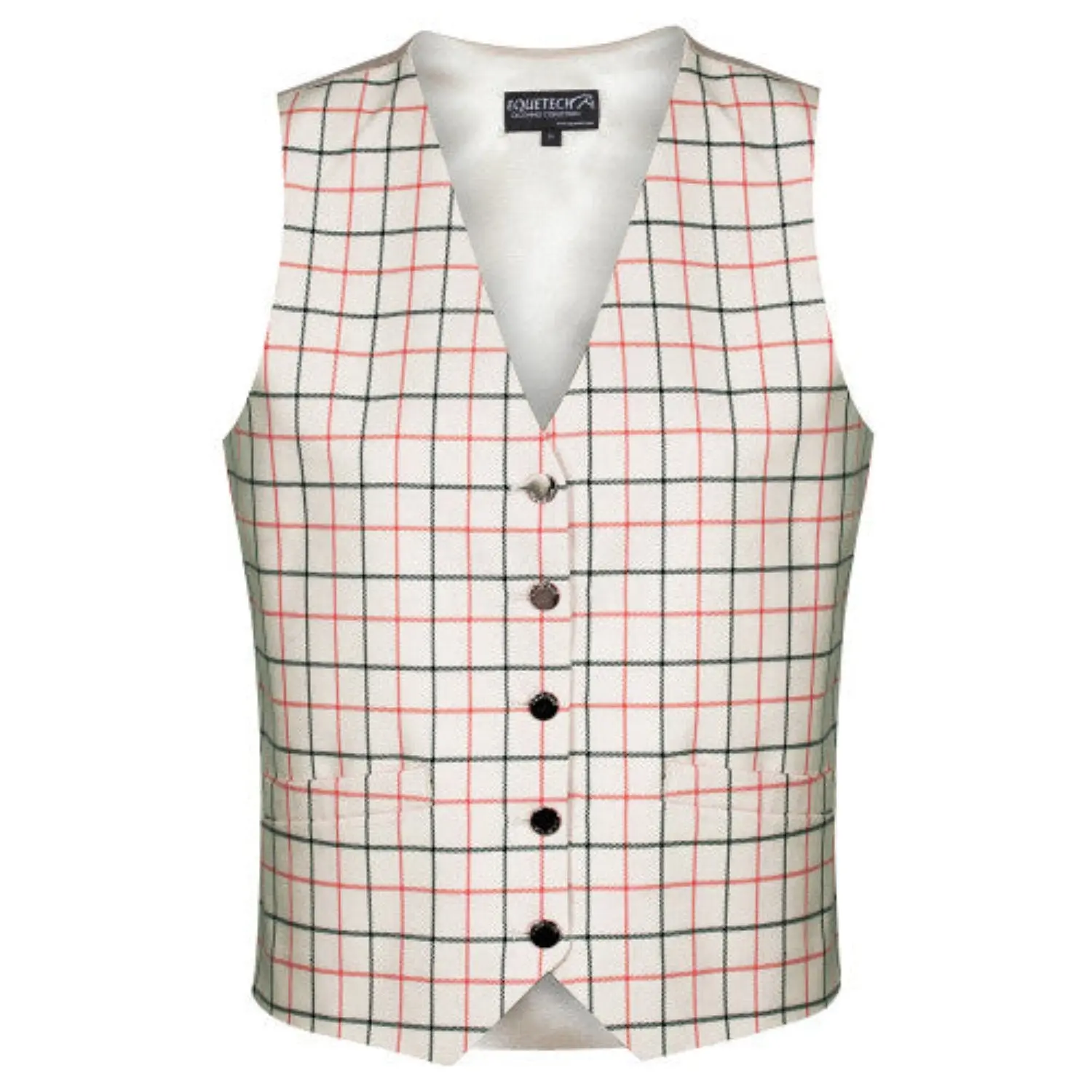 Equetech Ladies Classic Red/Black Tattersall Check Waistcoat