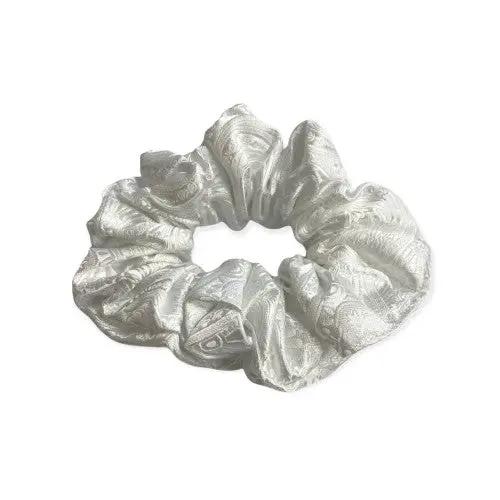 Equetech Paisley Brocade Scrunchie - Colour White
