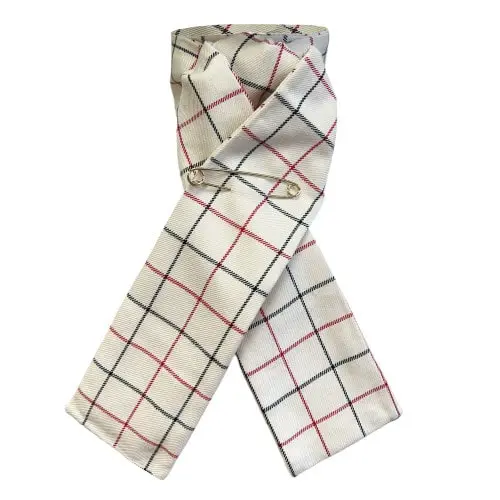 Equetech Tattersall Check Riding Stocks-Black/Red - Image 2