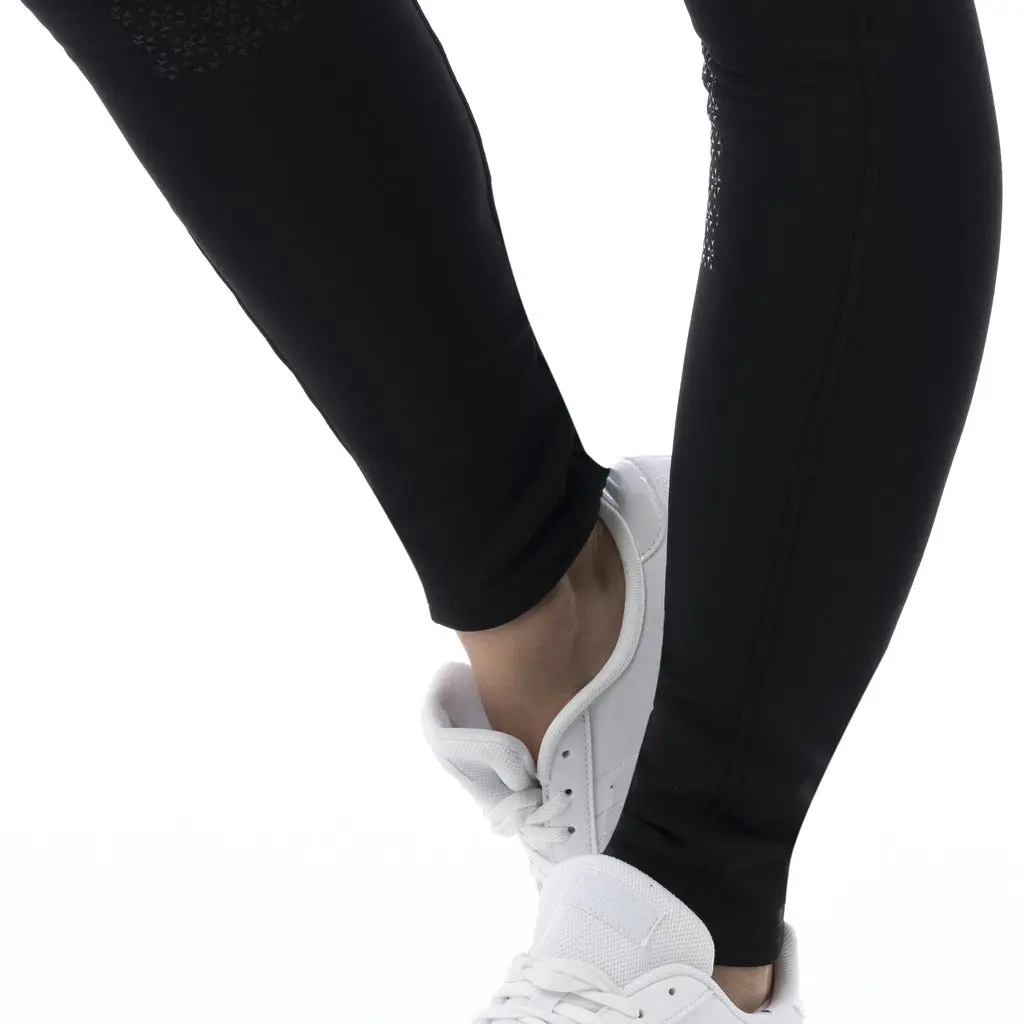 Equi-Theme Ladies Black Full Silicone Seat Water-Repellent Softshell Breeches - Image 4