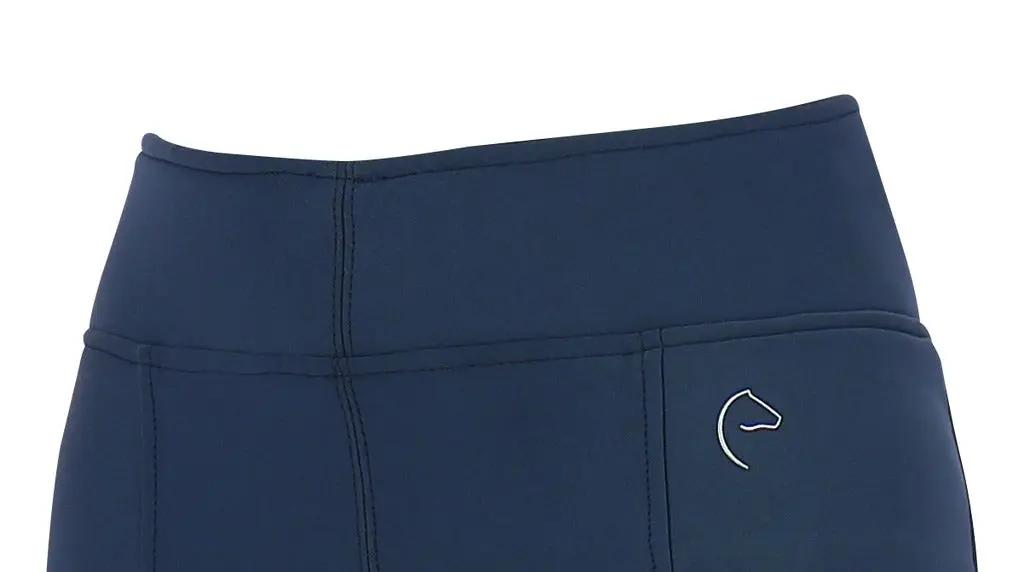 Equi-Theme Ladies Navy Full Silicone Seat Water-Repellent Softshell Breeches - Image 7