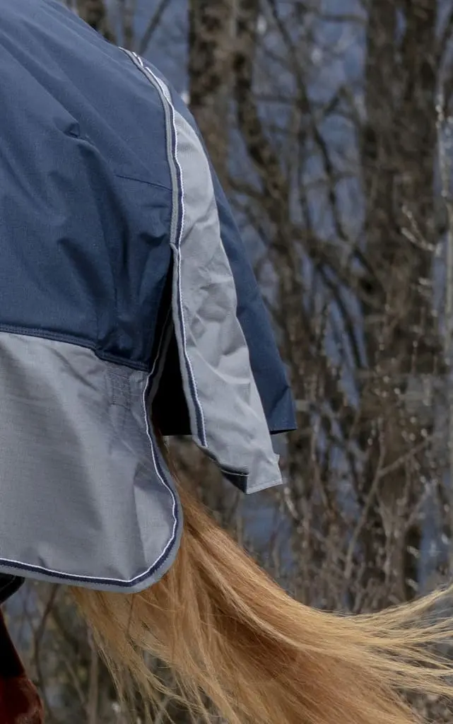 Equi-Thème Tyrex 600D 150G High Neck Turnout Rug - Navy/Grey - Image 5
