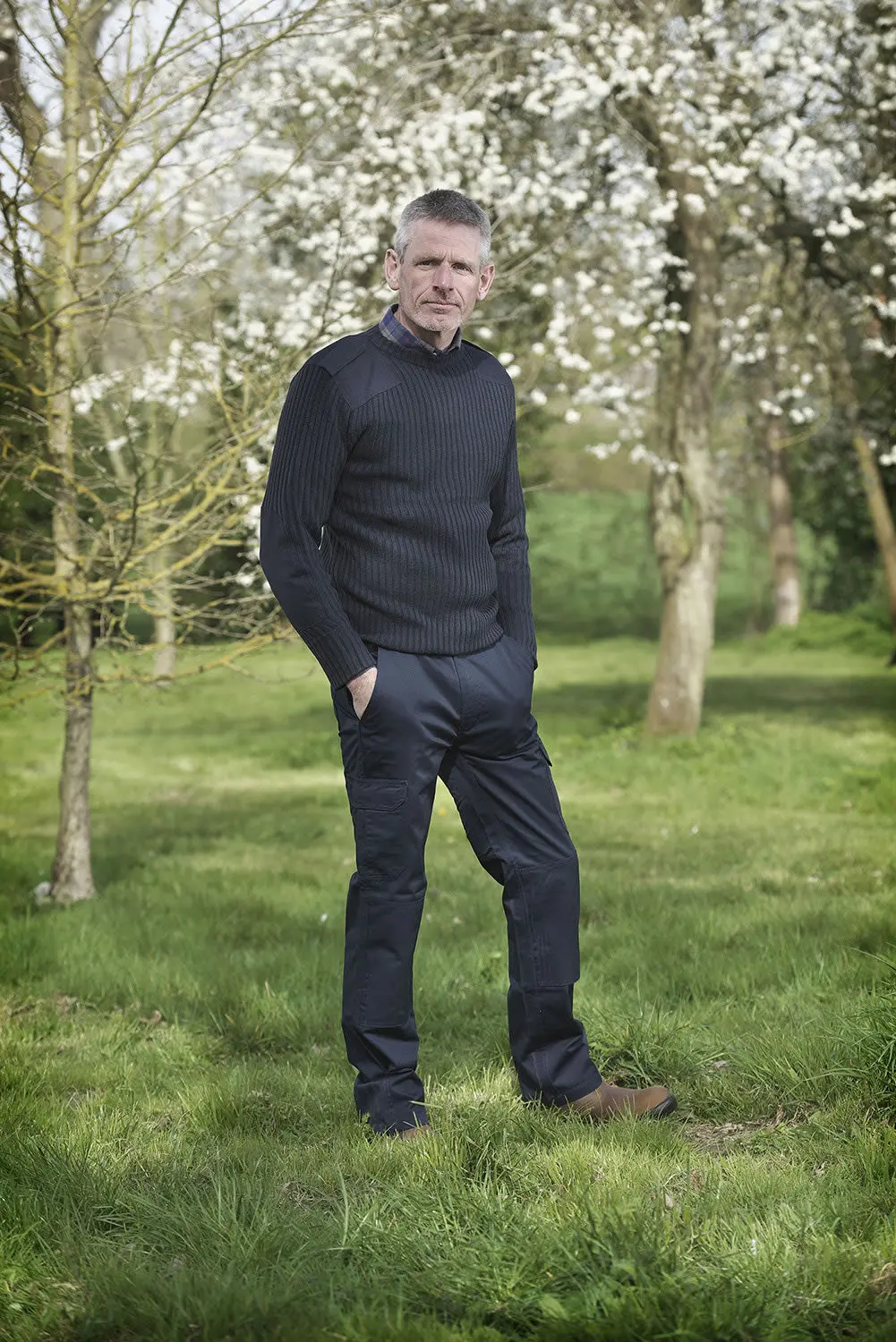 Fort Mens Crew Neck Combat Jumper Navy Blue - Image 2