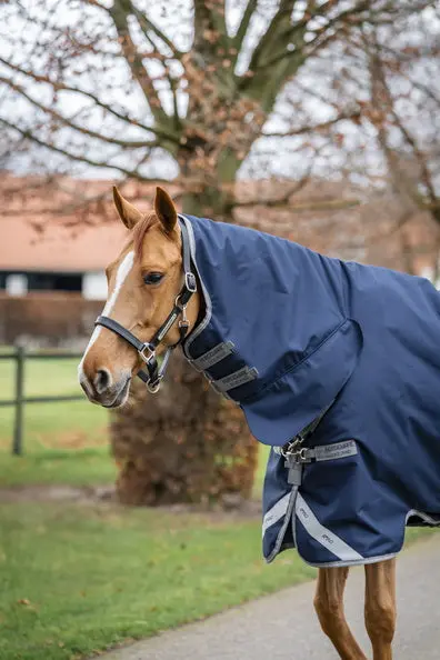 Horseware Ireland Amigo 1200D Integrated Turnout Rug 50G Navy / Titanium Grey & Silver - Image 2