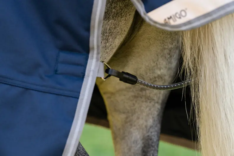 Horseware Ireland Amigo 1200D Plus Pony Turnout Rug 250G Navy / Titanium Grey & Silver - Image 8