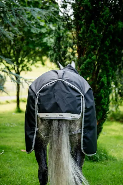 Horseware Ireland Amigo 1200D Plus Turnout Rug 250G Black / Titanium Grey & Silver - Image 8