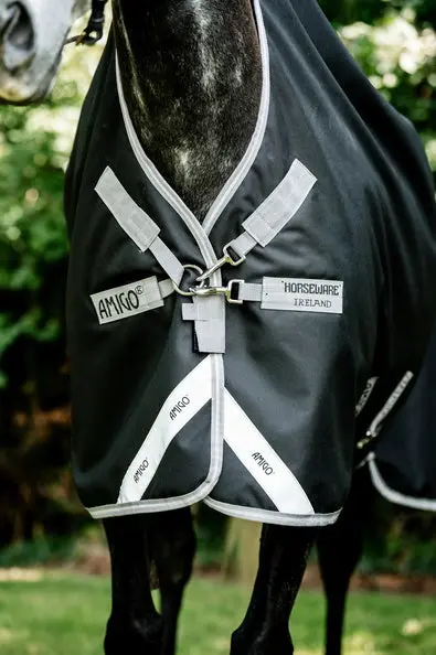 Horseware Ireland Amigo 1200D Wug Turnout Rug 0G Black / Titanium Grey & Silver - Image 19