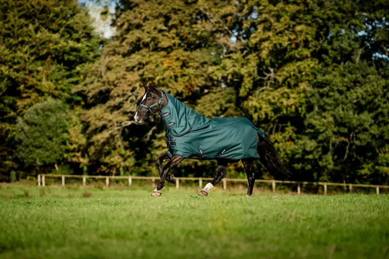 Horseware Ireland Amigo Ripstop 900D Plus Turnout Rug 100G Dynasty Green / Navy & Silver - Image 2