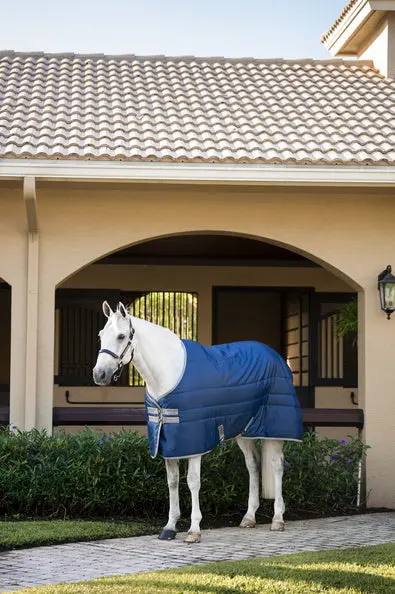 Horseware Ireland Amigo Ripstop Insulator Navy / Titanium Grey 350G Stable Rug - Image 7