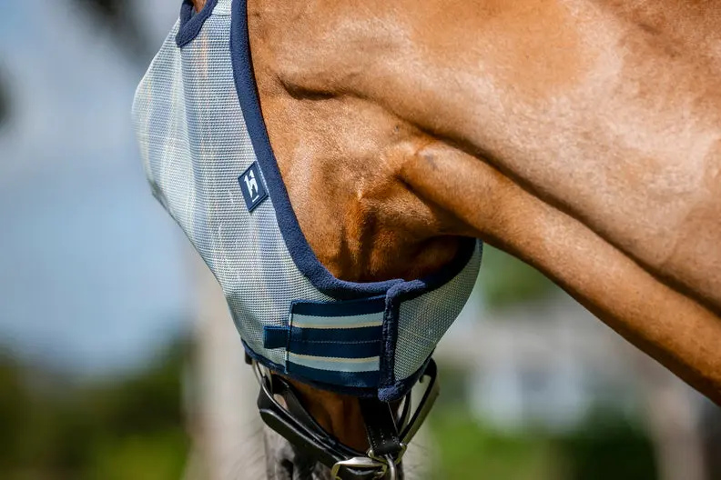 Horseware Ireland Newmarket Fly Mask (No Ears)- Witney Navy - Image 3