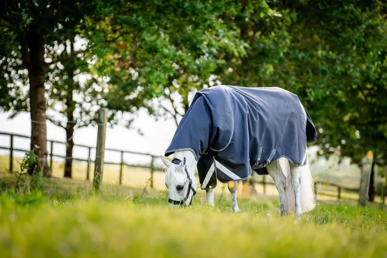 Horseware Ireland Rambo 1680D Plus Turnout Rug 0G Navy / Thunderstorm Grey & Silver - Image 17
