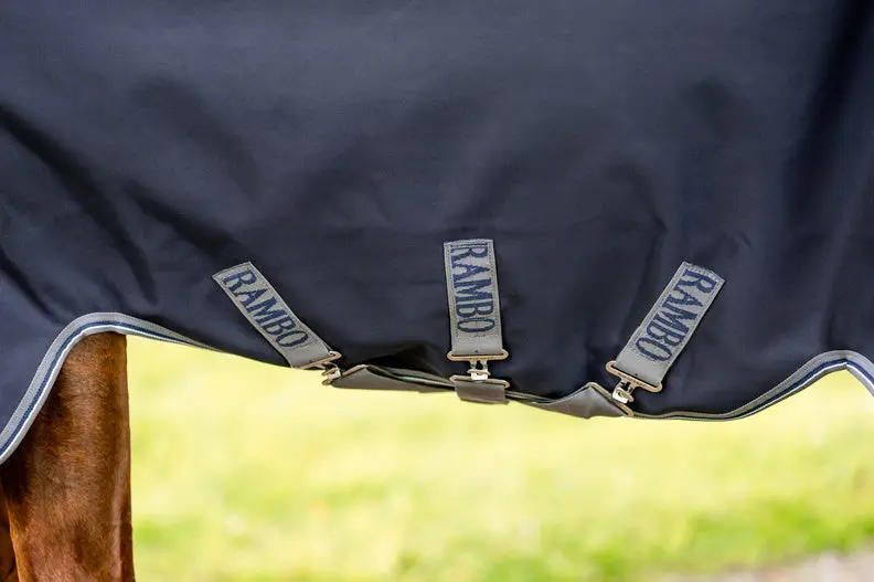 Horseware Ireland Rambo 1680D Plus Turnout Rug 0G Navy / Thunderstorm Grey & Silver - Image 27