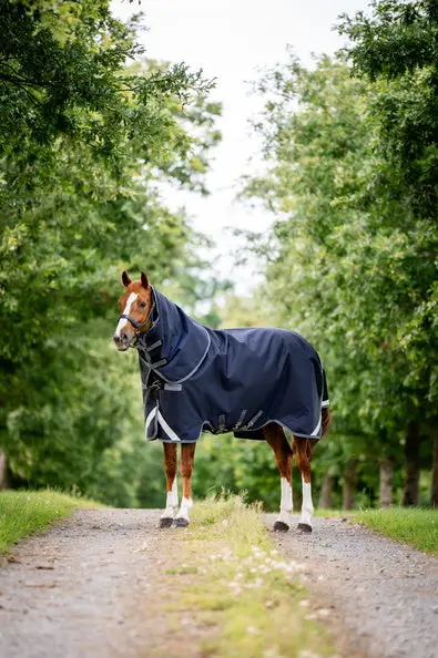 Horseware Ireland Rambo 1680D Plus Turnout Rug 100G Navy / Thunderstorm Grey & Silver - Image 7