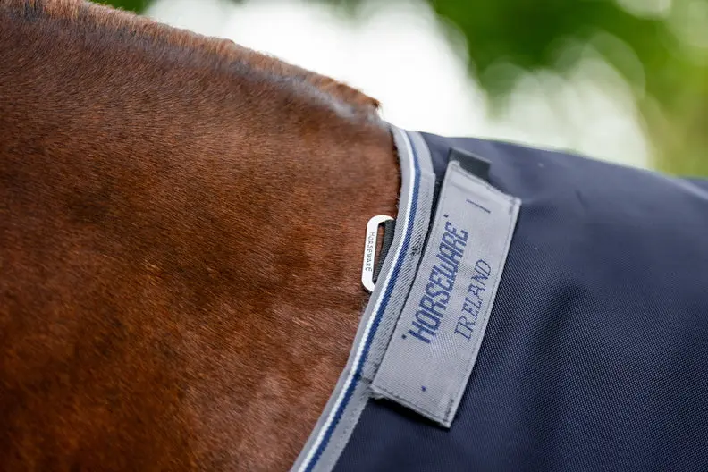 Horseware Ireland Rambo 1680D Turnout Rug 0G Navy / Thunderstorm Grey & Silver - Image 9