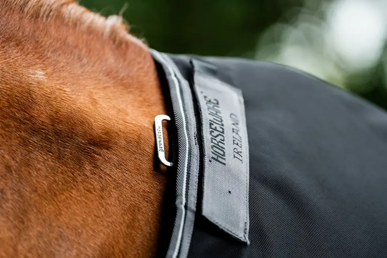 Horseware Ireland Rambo 1680D Turnout Rug 100G Black / Thunderstorm Grey & Silver - Image 19