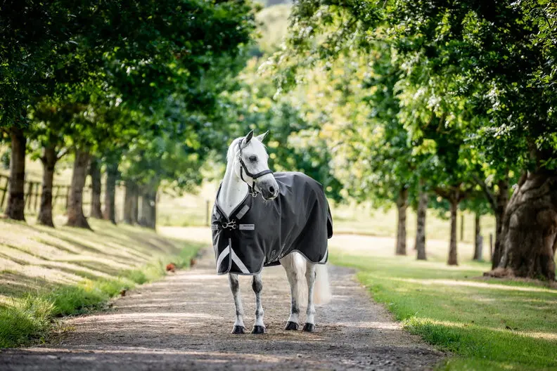Horseware Ireland Rambo 1680D Turnout Rug 50G Black / Thunderstorm Grey & Silver - Image 14