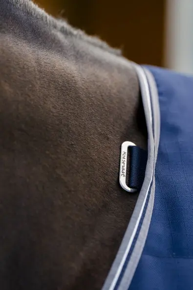 Horseware Ireland Rambo Stable Rug 100G Navy / Thunderstorm Grey & Silver - Image 6
