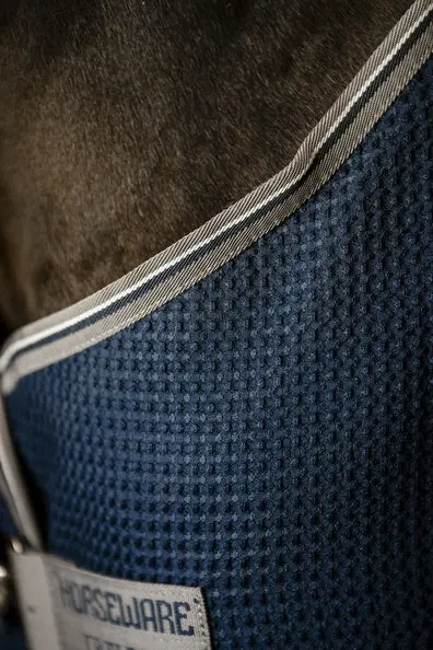 Horseware Ireland Rambo Techni Waffle Cooler Navy / Thunderstorm Grey & Silver - Image 3