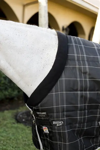 Horseware Ireland Rhino Stable Rug 250G Vl Blk / Grey / White Chk & Grey - Image 5