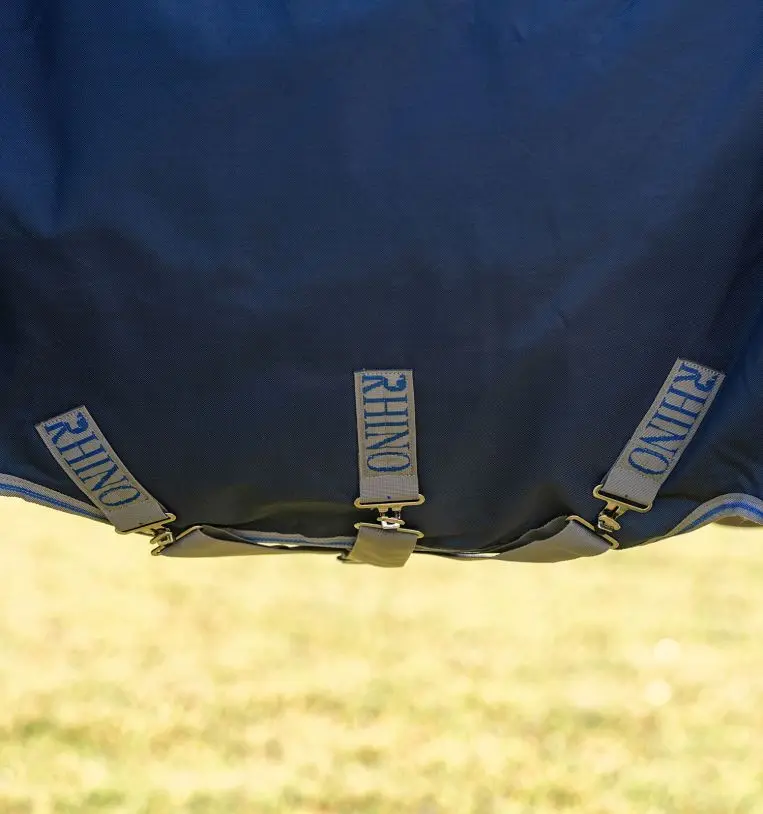 Horseware Ireland Rhino Turnout Rug 100G Navy / Titanium Grey & Classic Blue - Image 3