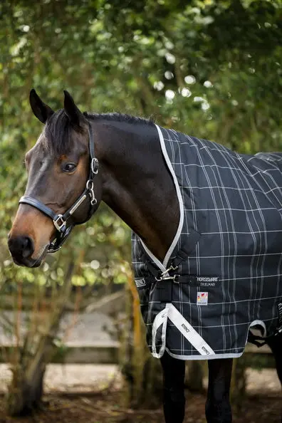 Horseware Ireland Rhino Wug Turnout Rug 250G Vl Black / Grey / White Check & Grey - Image 4