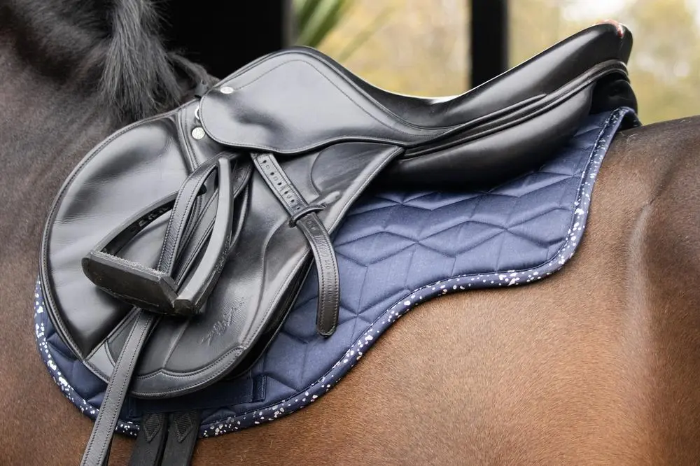 Hy Equestrian Elevate Allure Saddle Pad Navy/ Gun Metal Grey - Image 2
