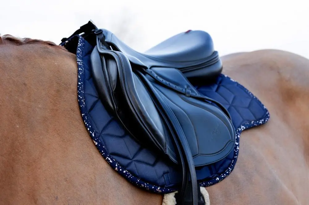 Hy Equestrian Elevate Allure Saddle Pad Navy/ Rose Gold - Image 2