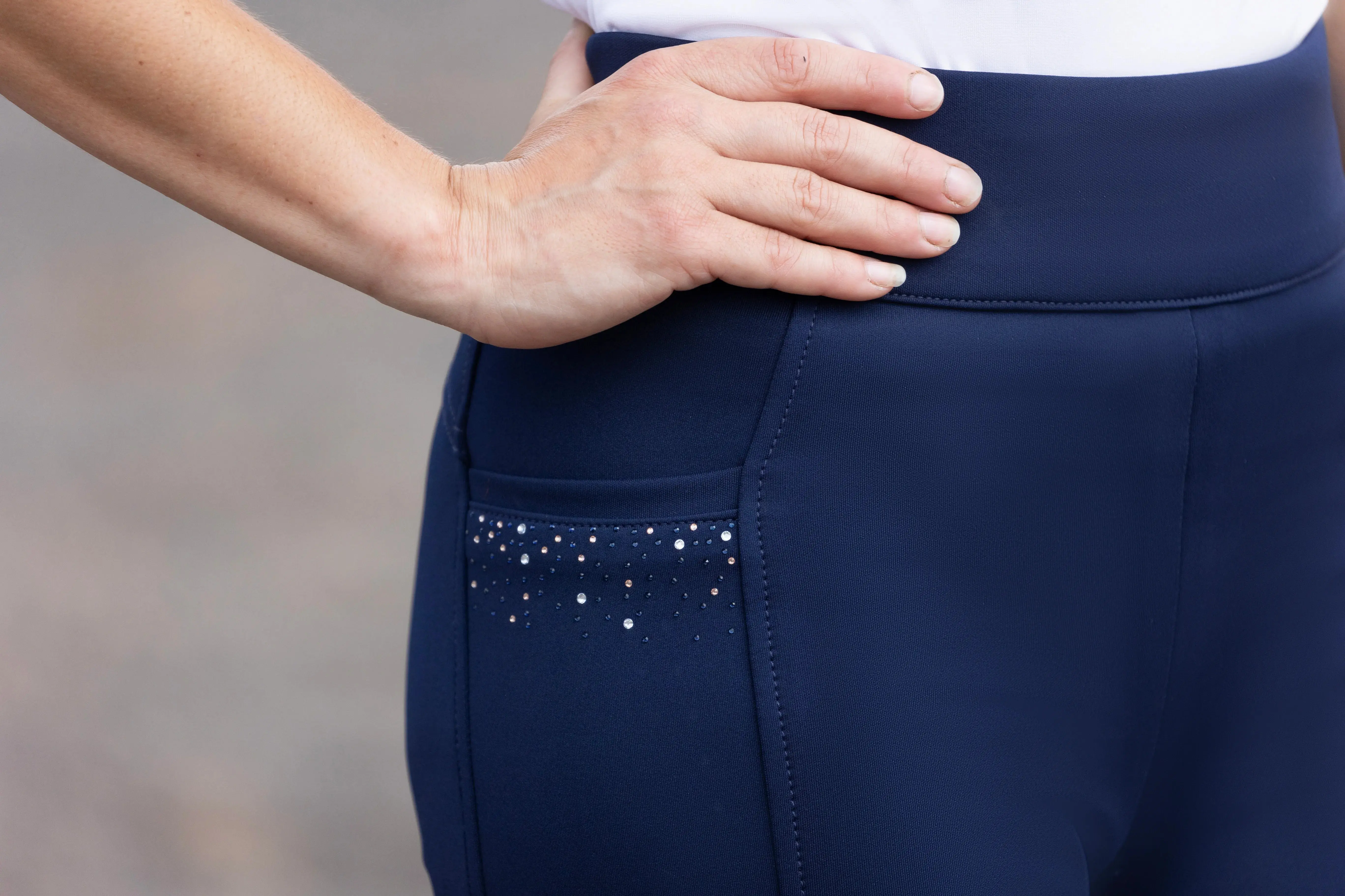 Hy Equestrian Roka Regal Riding Tights Navy - Image 6