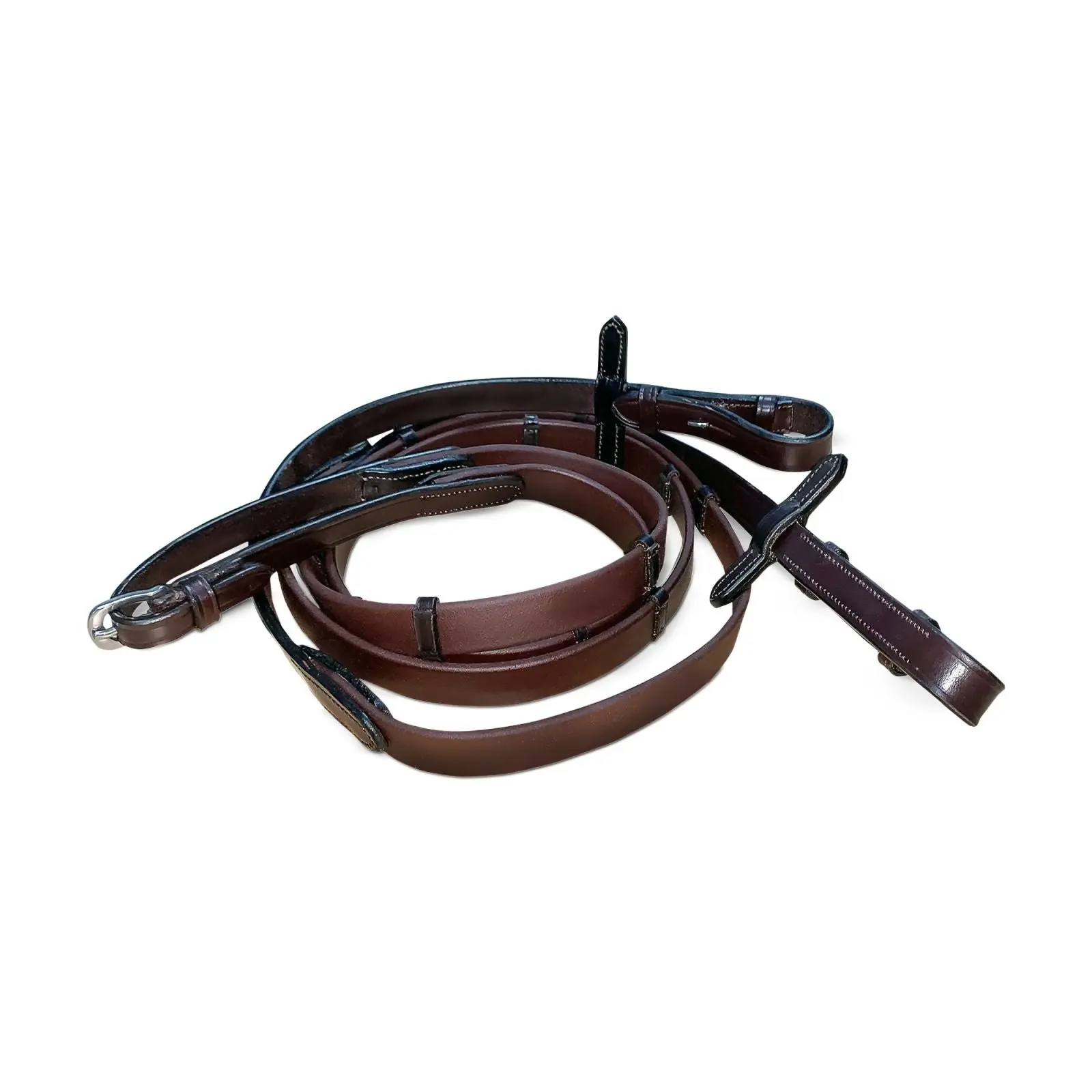 KM Elite Biothane Smooth Grip Reins Havana With Stoppers