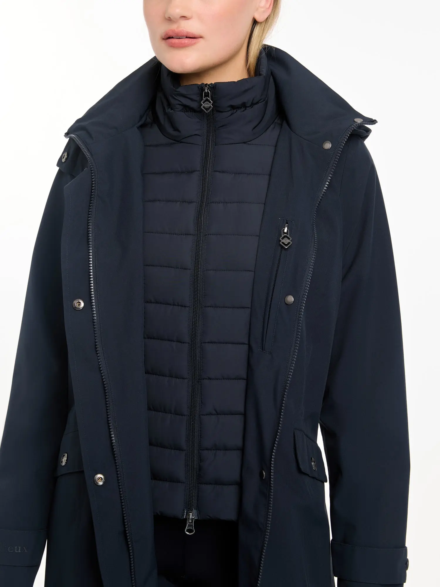 LeMieux Navy Amelie Waterproof Lightweight Riding Coat - Image 10