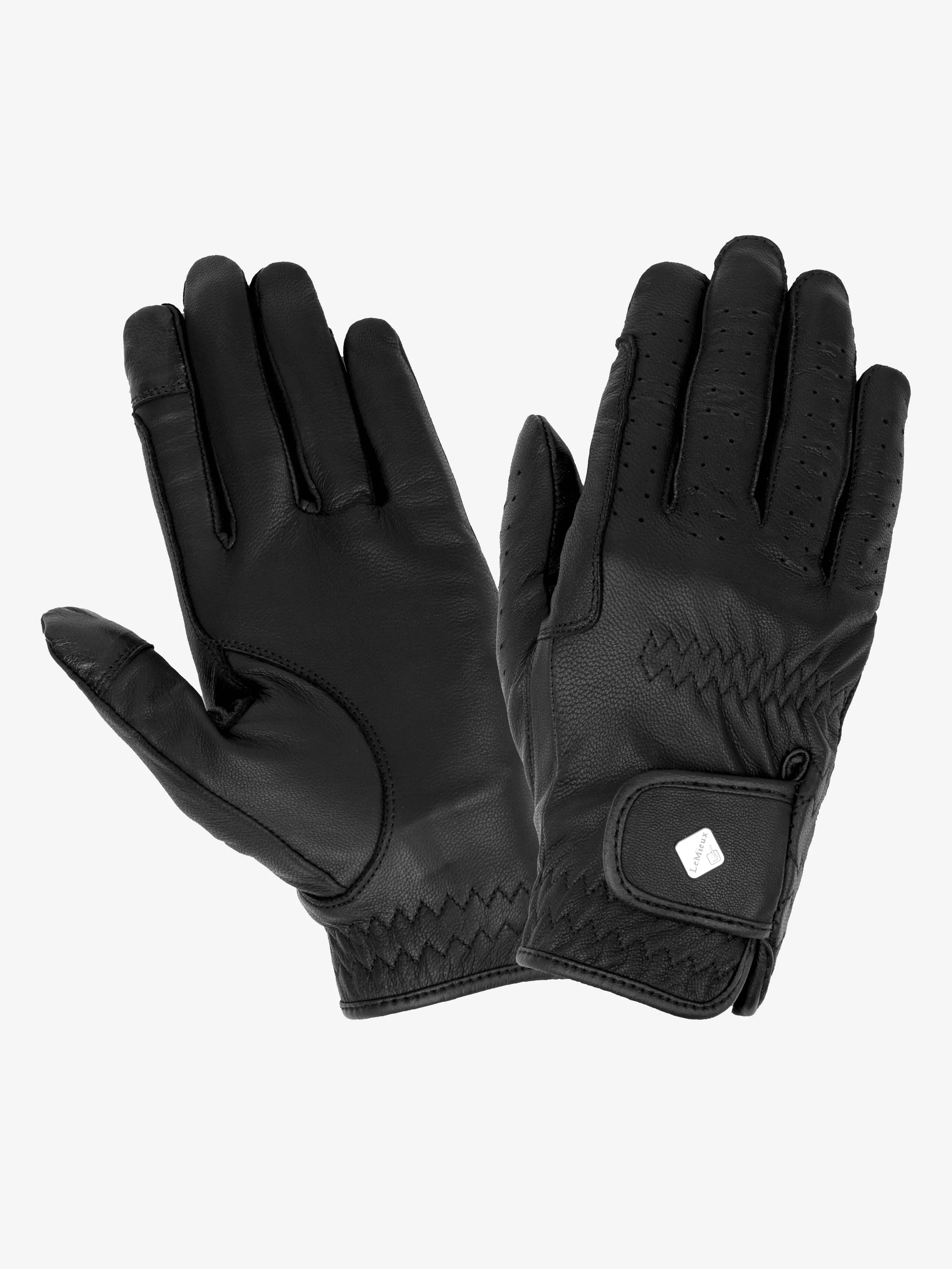 LeMieux Classic Leather Riding Gloves Black - Image 6