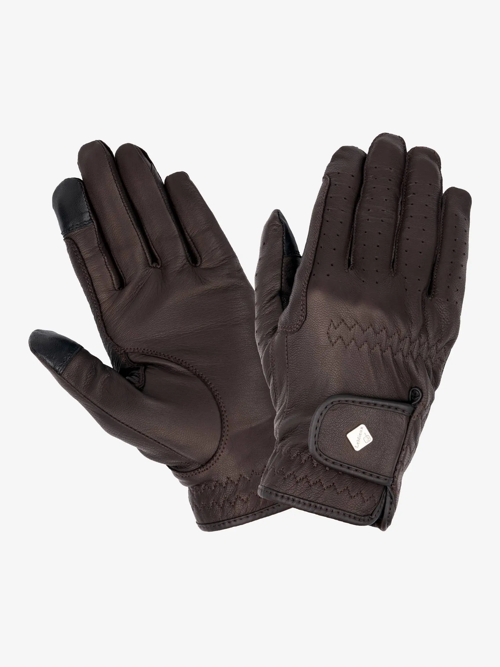LeMieux Classic Leather Riding Gloves Brown - Image 6