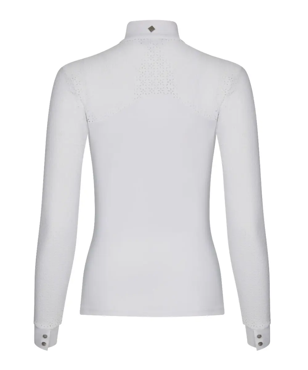 LeMieux Olivia White Long Sleeved Show Shirt - Image 4